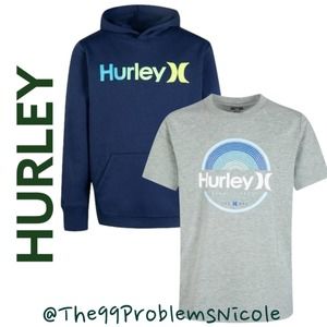 Hurley Boys' 2 Navy/Grey Pack Hoodie and Tee Set